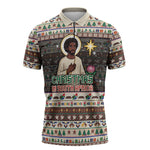 Christmas In South Africa Jesus Zipper Polo Shirt South Africa Coat Of Arms Jesus Art