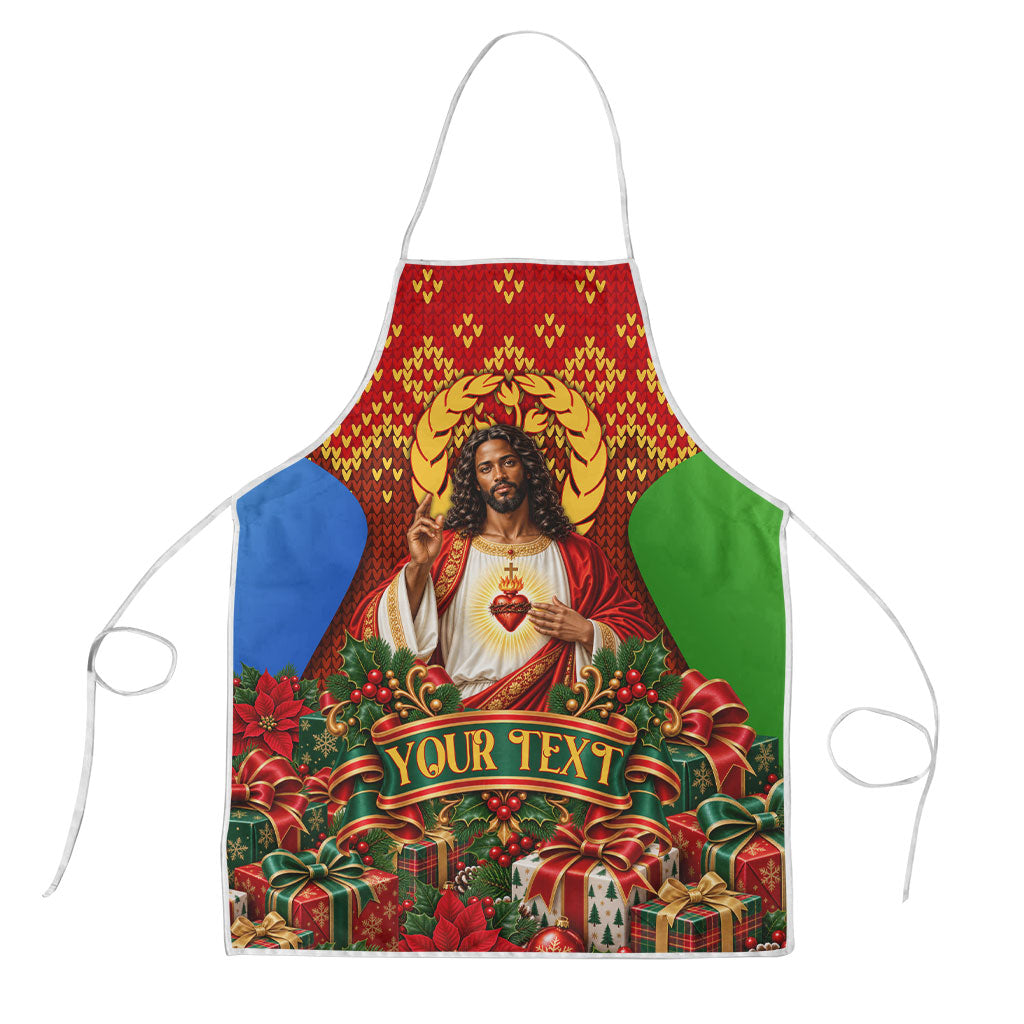 Personalized Eritrea Jesus Christmas Apron Camel Emblem Ugly Pattern ...