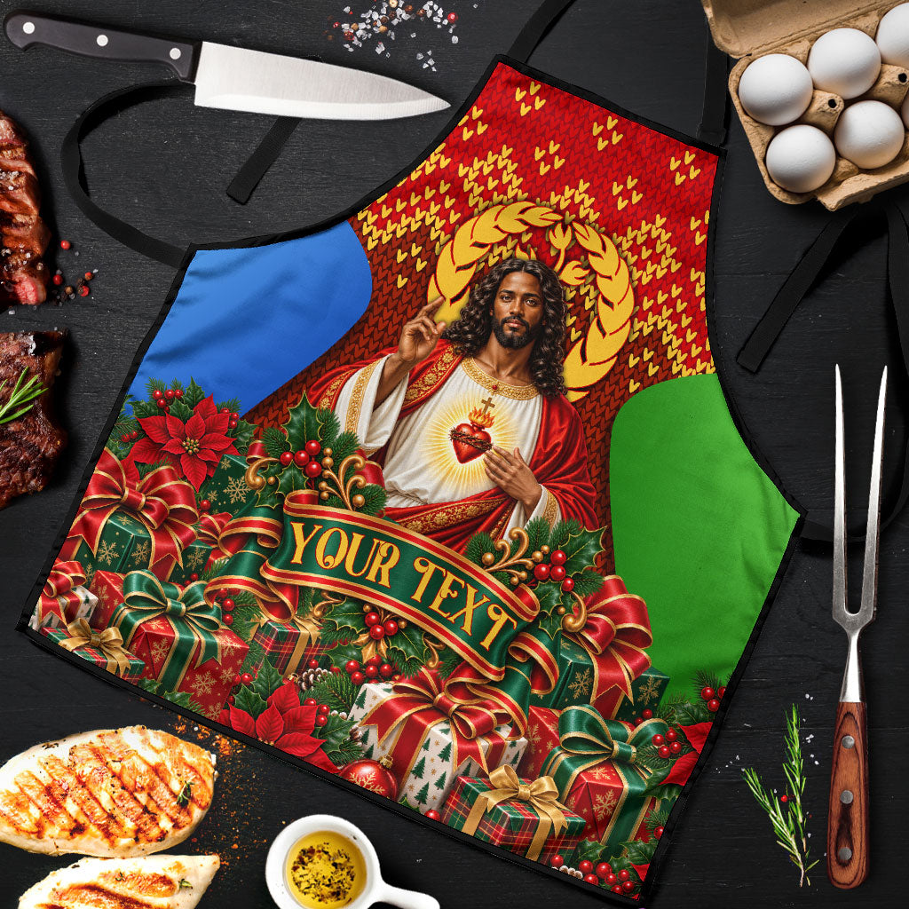 Personalized Eritrea Jesus Christmas Apron Camel Emblem Ugly Pattern ...