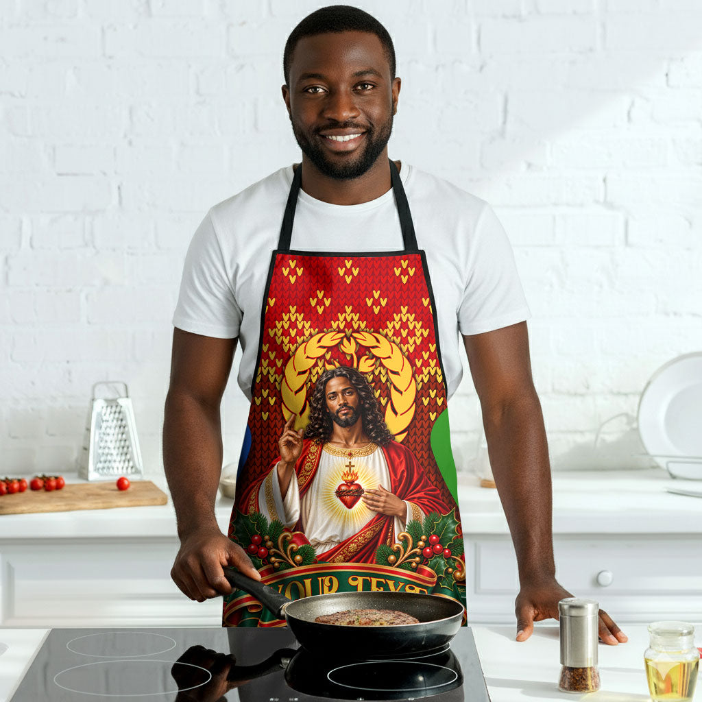 Personalized Eritrea Jesus Christmas Apron Camel Emblem Ugly Pattern Festive Holiday