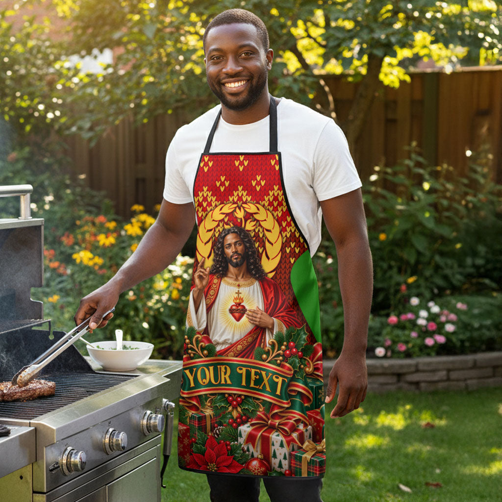 Personalized Eritrea Jesus Christmas Apron Camel Emblem Ugly Pattern Festive Holiday
