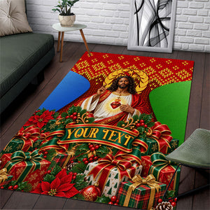 Personalized Eritrea Jesus Christmas Area Rug Camel Emblem Ugly Pattern Festive Holiday