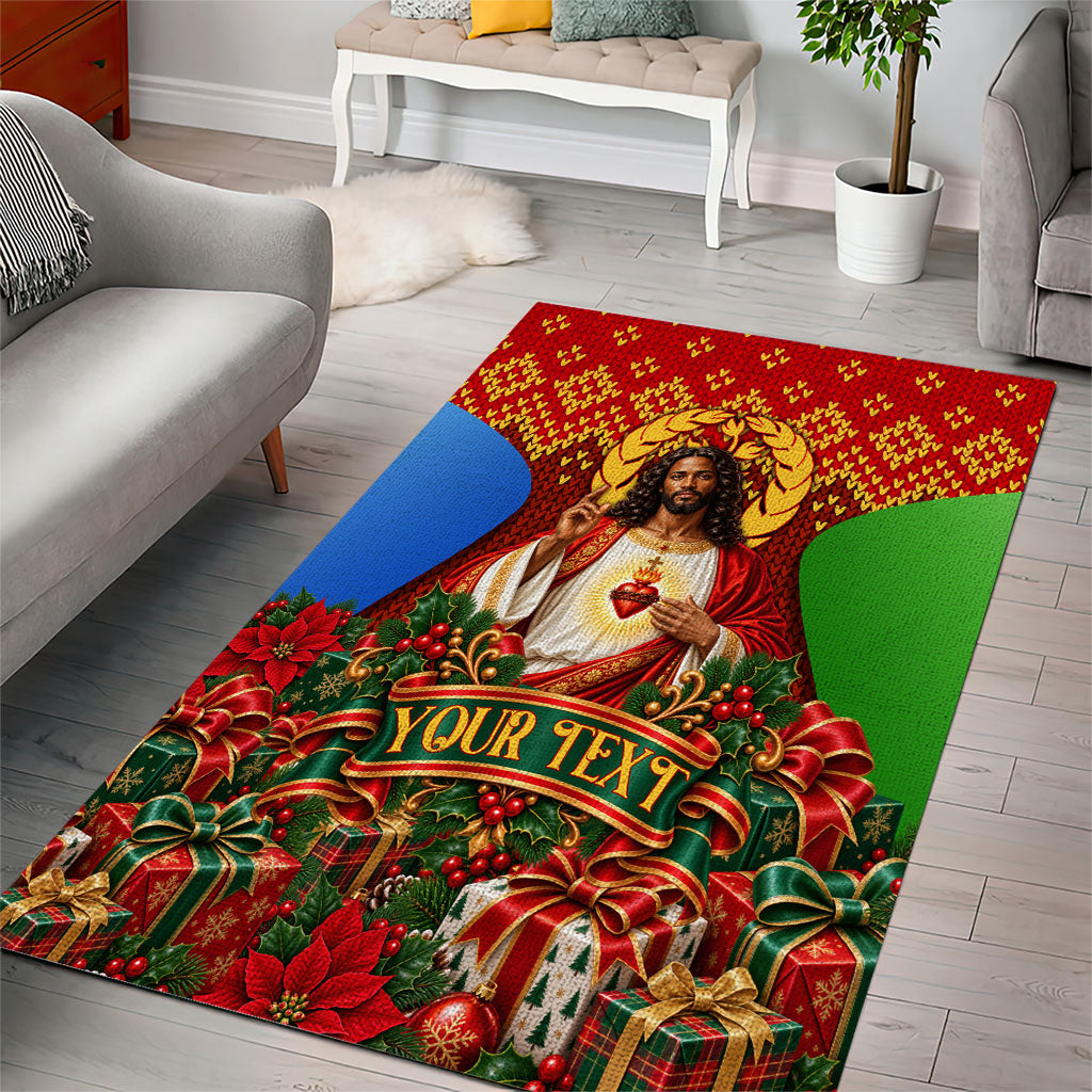 Personalized Eritrea Jesus Christmas Area Rug Camel Emblem Ugly Pattern Festive Holiday
