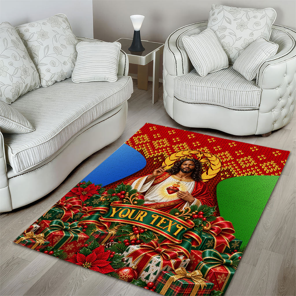 Personalized Eritrea Jesus Christmas Area Rug Camel Emblem Ugly Pattern Festive Holiday