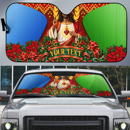 Personalized Eritrea Jesus Christmas Auto Sun Shade Camel Emblem Ugly Pattern Festive Holiday