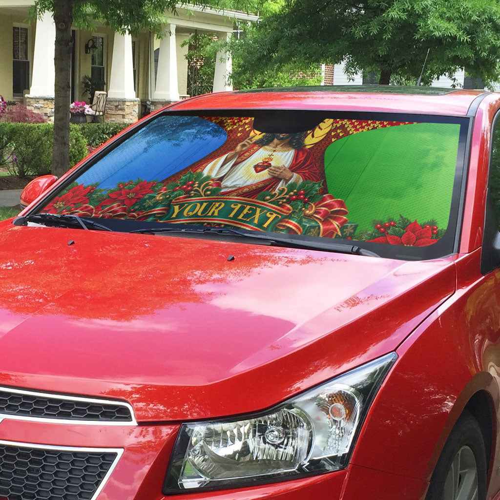 Personalized Eritrea Jesus Christmas Auto Sun Shade Camel Emblem Ugly Pattern Festive Holiday