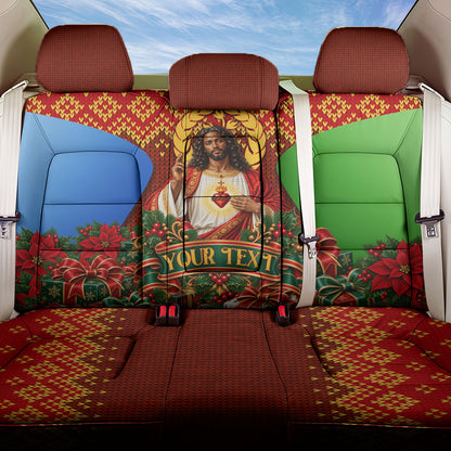 Personalized Eritrea Jesus Christmas Back Car Seat Cover Camel Emblem Ugly Pattern Festive Holiday