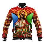 Personalized Eritrea Jesus Christmas Baseball Jacket Camel Emblem Ugly Pattern Festive Holiday