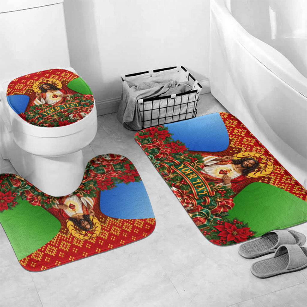 Personalized Eritrea Jesus Christmas Bathroom Set Camel Emblem Ugly Pattern Festive Holiday