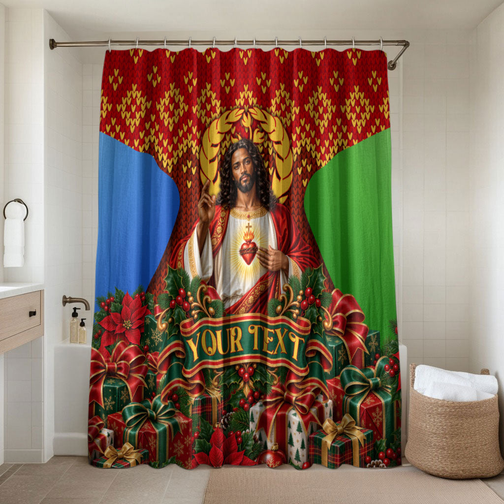 Personalized Eritrea Jesus Christmas Bathroom Set Camel Emblem Ugly Pattern Festive Holiday