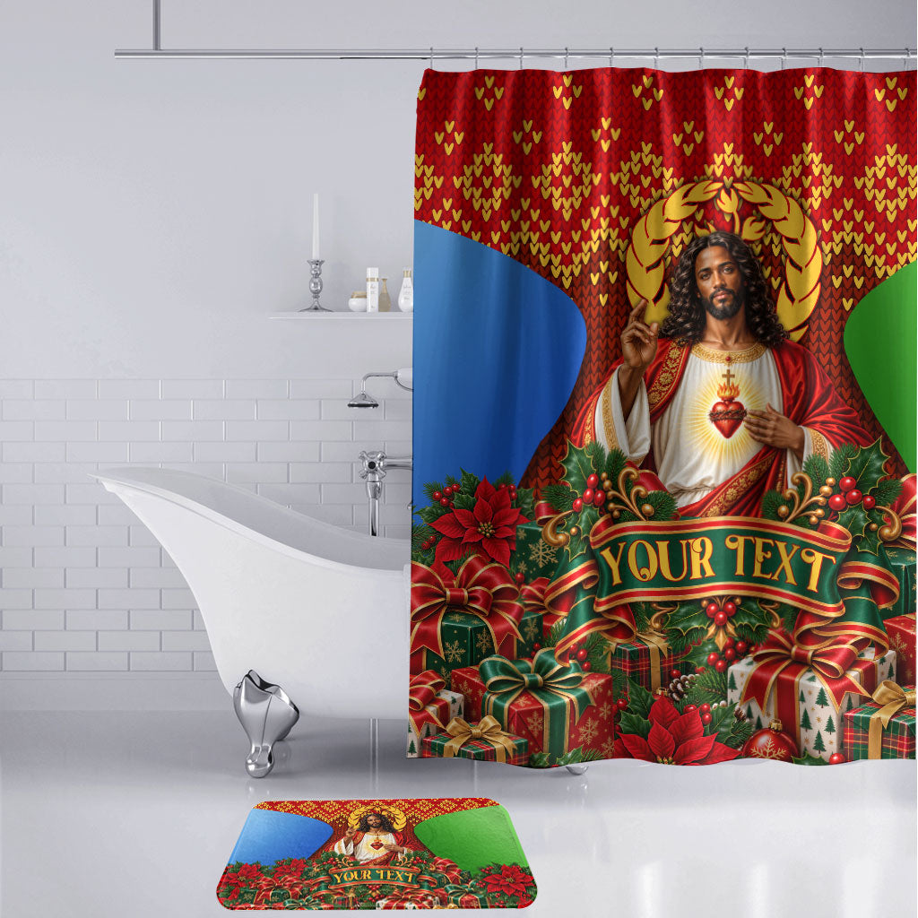 Personalized Eritrea Jesus Christmas Bathroom Set Camel Emblem Ugly Pattern Festive Holiday
