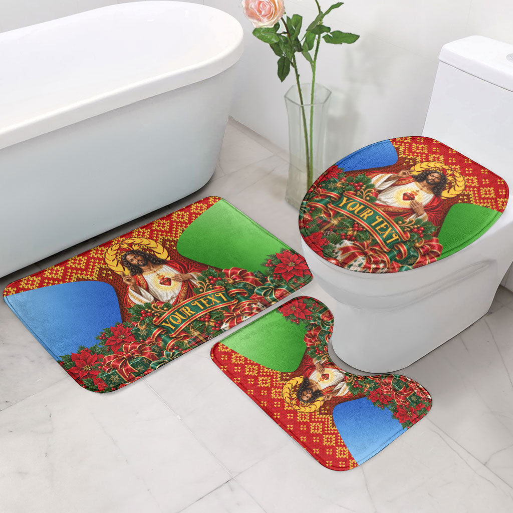 Personalized Eritrea Jesus Christmas Bathroom Set Camel Emblem Ugly Pattern Festive Holiday