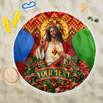 Personalized Eritrea Jesus Christmas Beach Blanket Camel Emblem Ugly Pattern Festive Holiday