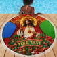 Personalized Eritrea Jesus Christmas Beach Blanket Camel Emblem Ugly Pattern Festive Holiday