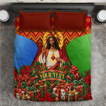 Personalized Eritrea Jesus Christmas Bedding Set Camel Emblem Ugly Pattern Festive Holiday