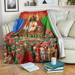 Personalized Eritrea Jesus Christmas Blanket Camel Emblem Ugly Pattern Festive Holiday