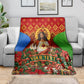 Personalized Eritrea Jesus Christmas Blanket Camel Emblem Ugly Pattern Festive Holiday