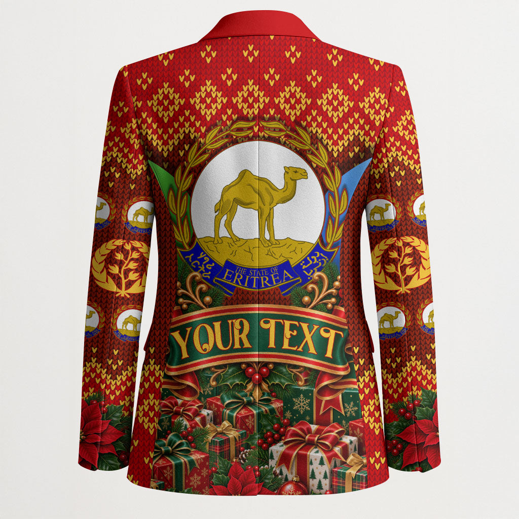 Personalized Eritrea Jesus Christmas Blazer Camel Emblem Ugly Pattern Festive Holiday