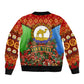 Personalized Eritrea Jesus Christmas Bomber Jacket Camel Emblem Ugly Pattern Festive Holiday