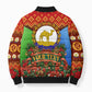 Personalized Eritrea Jesus Christmas Bomber Puffer Jacket Camel Emblem Ugly Pattern Festive Holiday