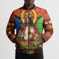 Personalized Eritrea Jesus Christmas Bomber Puffer Jacket Camel Emblem Ugly Pattern Festive Holiday