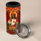 Personalized Eritrea Jesus Christmas 4 in 1 Can Cooler Tumbler Camel Emblem Ugly Pattern Festive Holiday