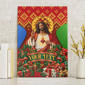 Personalized Eritrea Jesus Christmas Canvas Wall Art Camel Emblem Ugly Pattern Festive Holiday