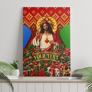 Personalized Eritrea Jesus Christmas Canvas Wall Art Camel Emblem Ugly Pattern Festive Holiday