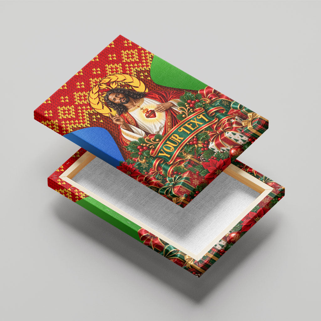 Personalized Eritrea Jesus Christmas Canvas Wall Art Camel Emblem Ugly Pattern Festive Holiday