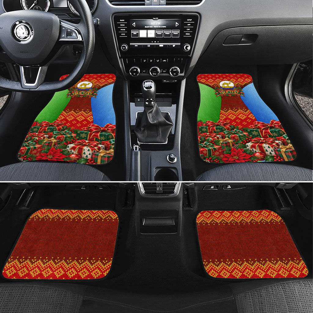 Personalized Eritrea Jesus Christmas Car Mats Camel Emblem Ugly Pattern Festive Holiday