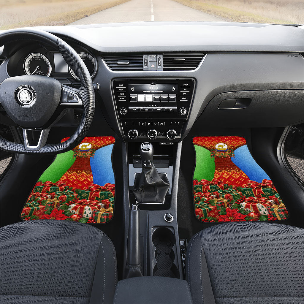 Personalized Eritrea Jesus Christmas Car Mats Camel Emblem Ugly Pattern Festive Holiday