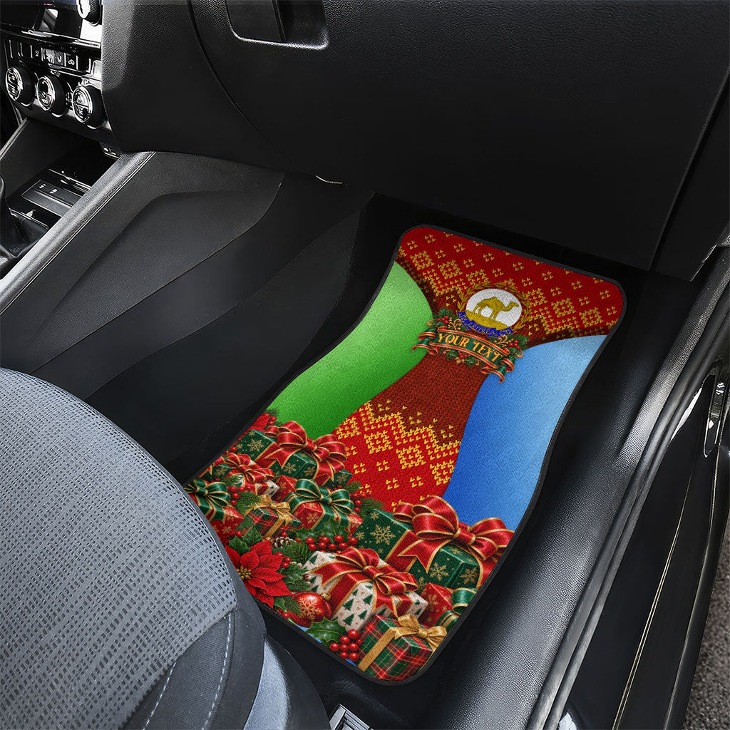 Personalized Eritrea Jesus Christmas Car Mats Camel Emblem Ugly Pattern Festive Holiday