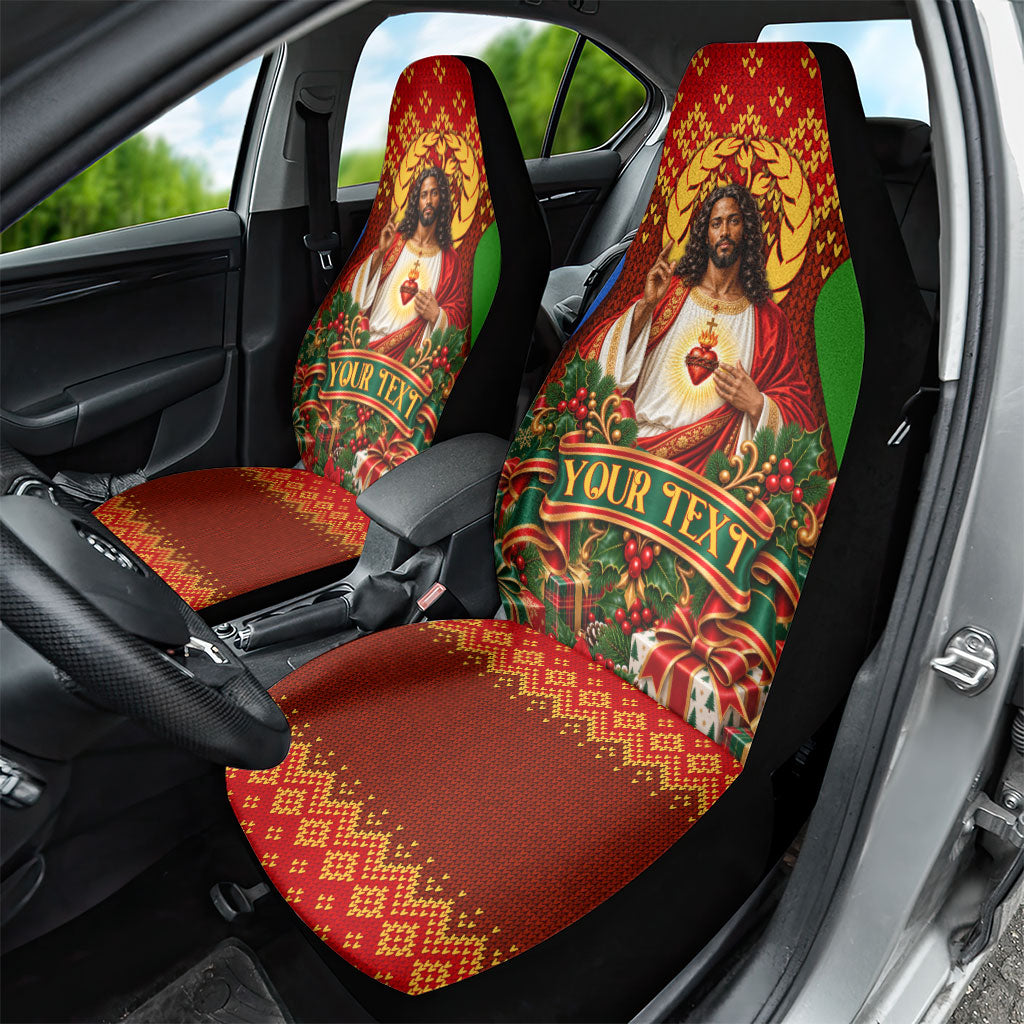 Personalized Eritrea Jesus Christmas Car Seat Cover Camel Emblem Ugly Pattern Festive Holiday