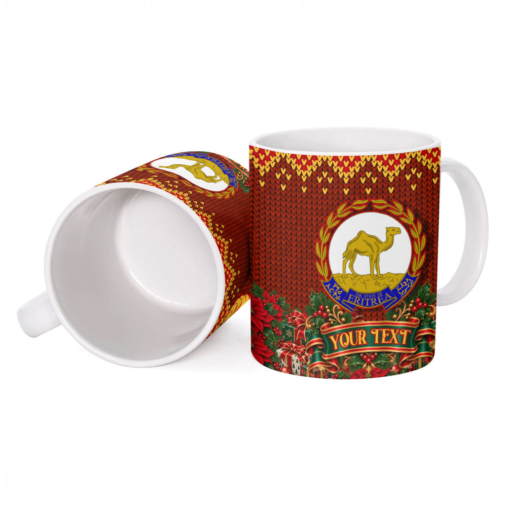 Personalized Eritrea Jesus Christmas Ceramic Mug Camel Emblem Ugly Pattern Festive Holiday