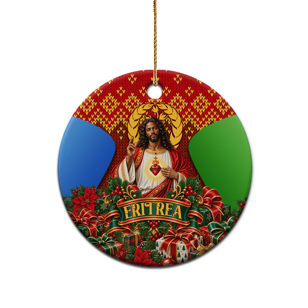Eritrea Jesus Christmas Ceramic Ornament Camel Emblem Ugly Pattern Festive Holiday