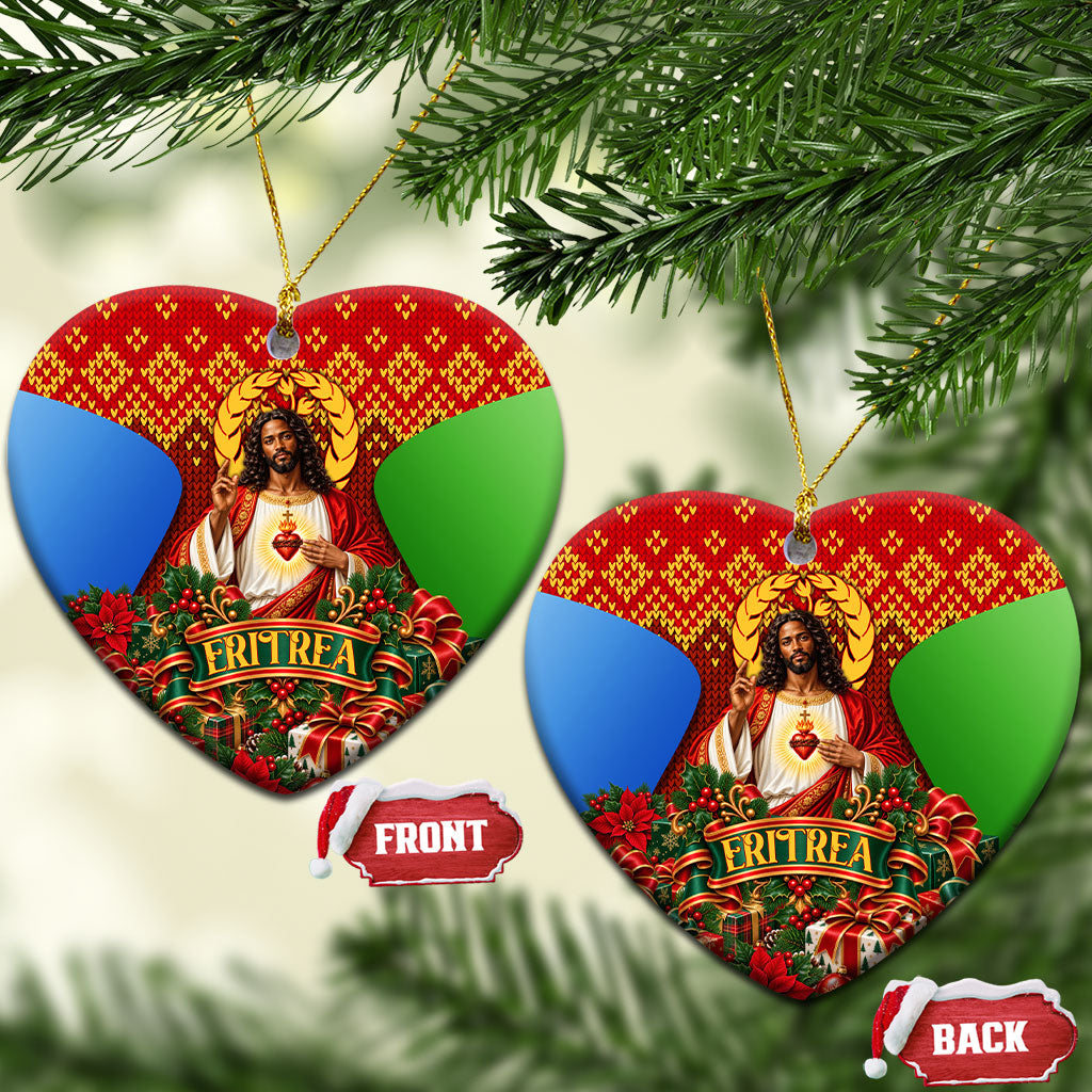 Eritrea Jesus Christmas Ceramic Ornament Camel Emblem Ugly Pattern Festive Holiday