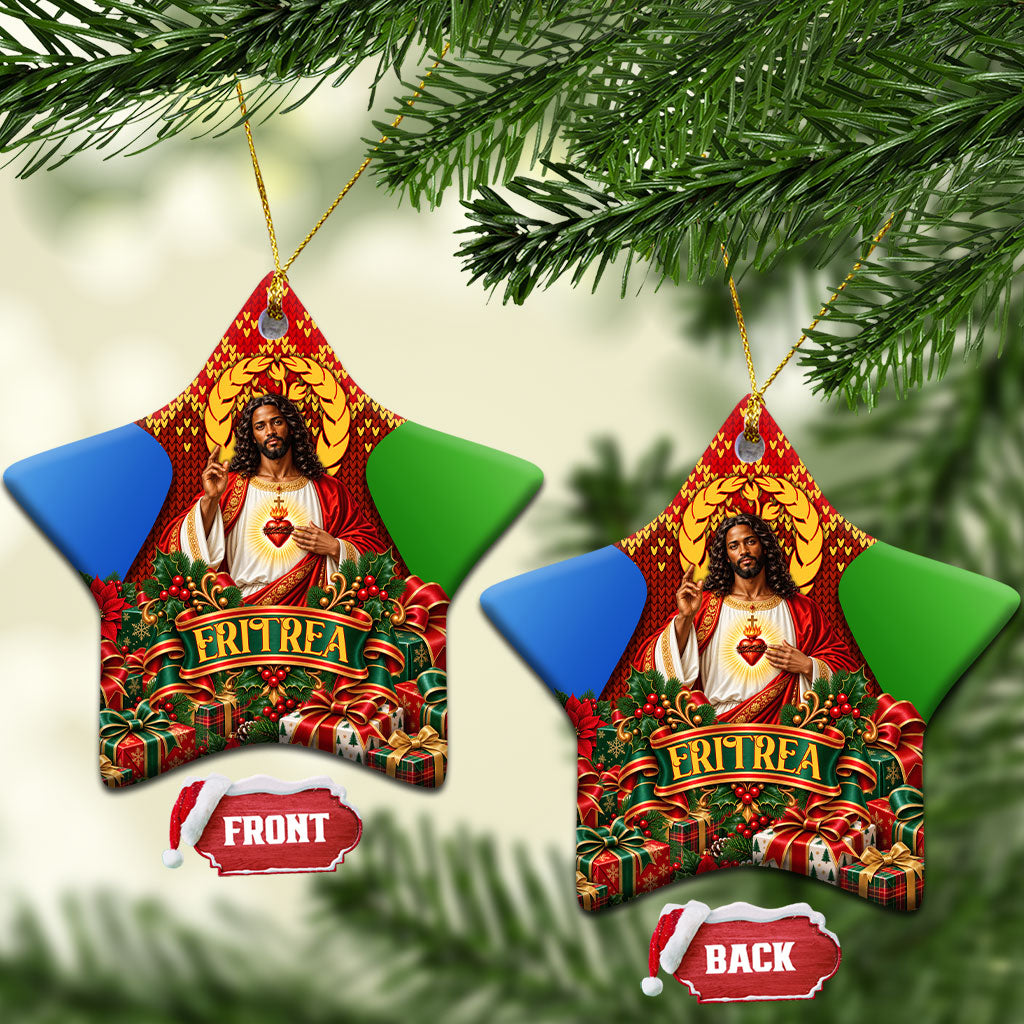 Eritrea Jesus Christmas Ceramic Ornament Camel Emblem Ugly Pattern Festive Holiday