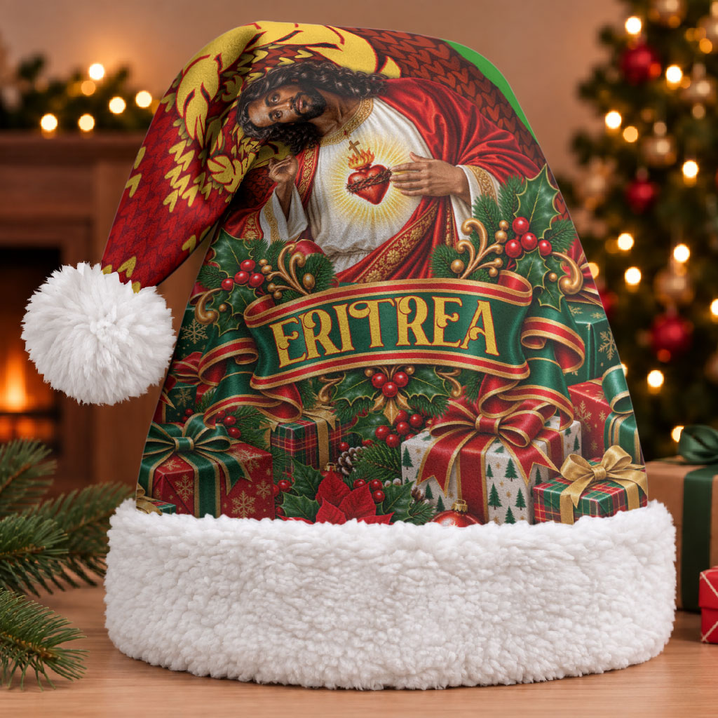 Eritrea Jesus Christmas Santa Hat Camel Emblem Ugly Pattern Festive ...