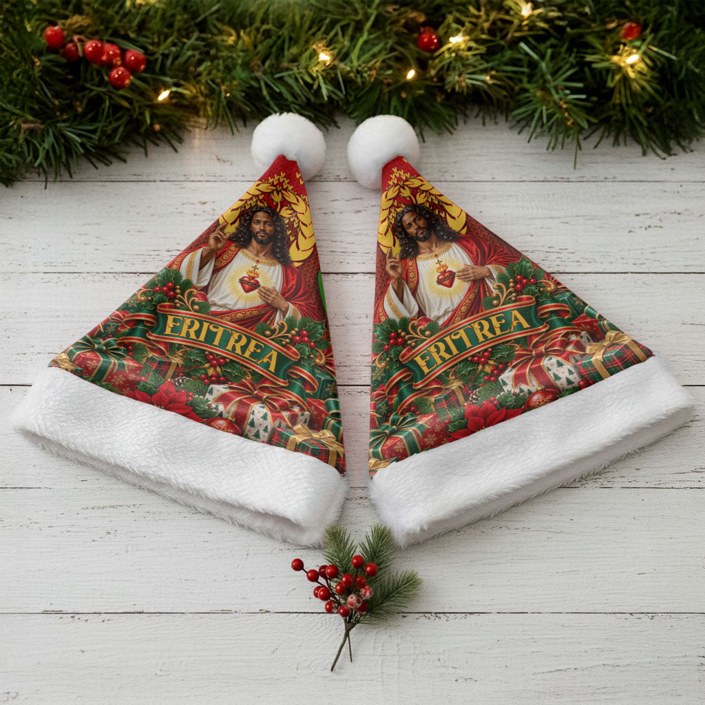 Eritrea Jesus Christmas Santa Hat Camel Emblem Ugly Pattern Festive Holiday