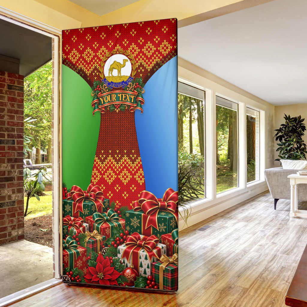Personalized Eritrea Jesus Christmas Door Cover Camel Emblem Ugly Pattern Festive Holiday