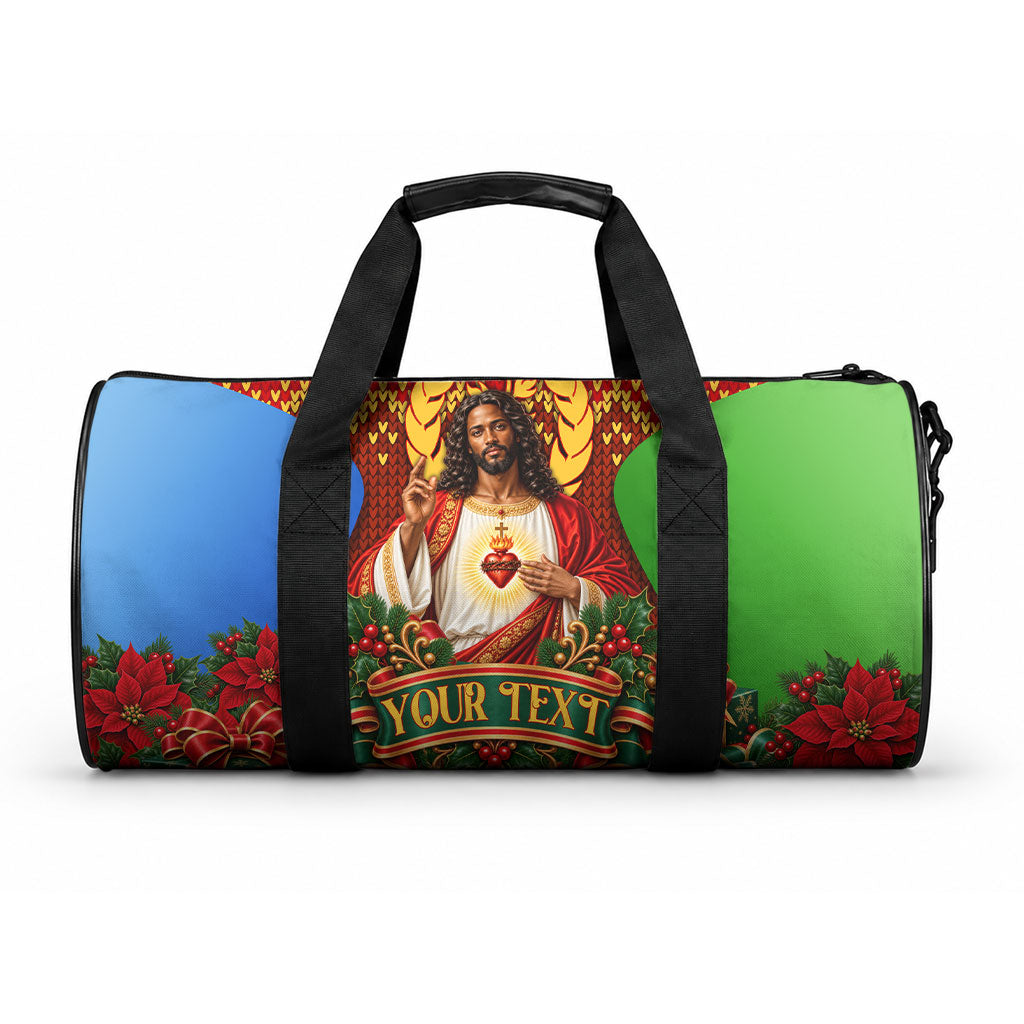 Personalized Eritrea Jesus Christmas Duffle Bag Camel Emblem Ugly Pattern Festive Holiday