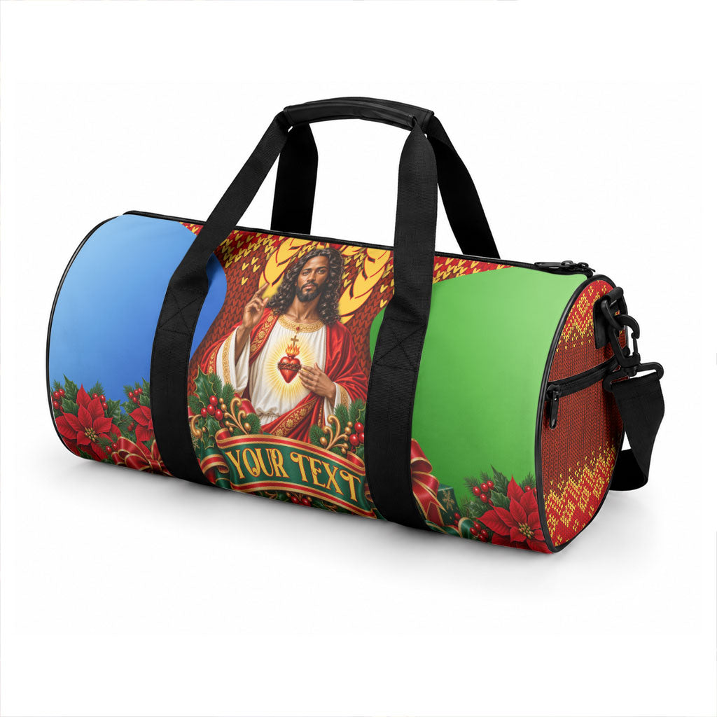 Personalized Eritrea Jesus Christmas Duffle Bag Camel Emblem Ugly Pattern Festive Holiday