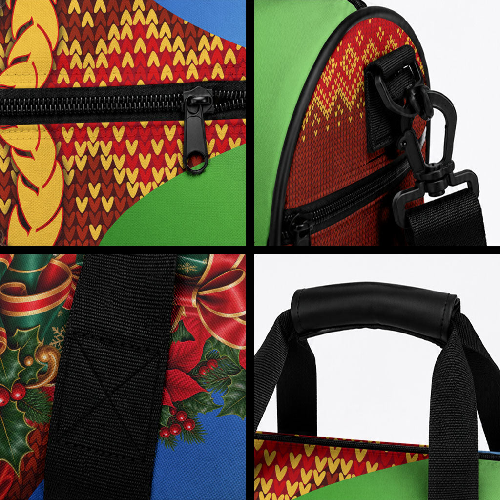Personalized Eritrea Jesus Christmas Duffle Bag Camel Emblem Ugly Pattern Festive Holiday