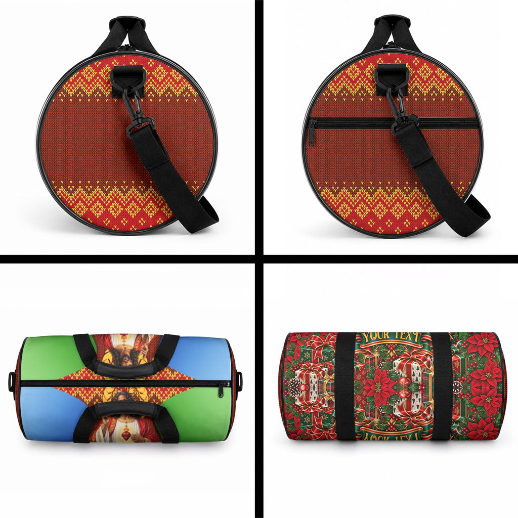 Personalized Eritrea Jesus Christmas Duffle Bag Camel Emblem Ugly Pattern Festive Holiday