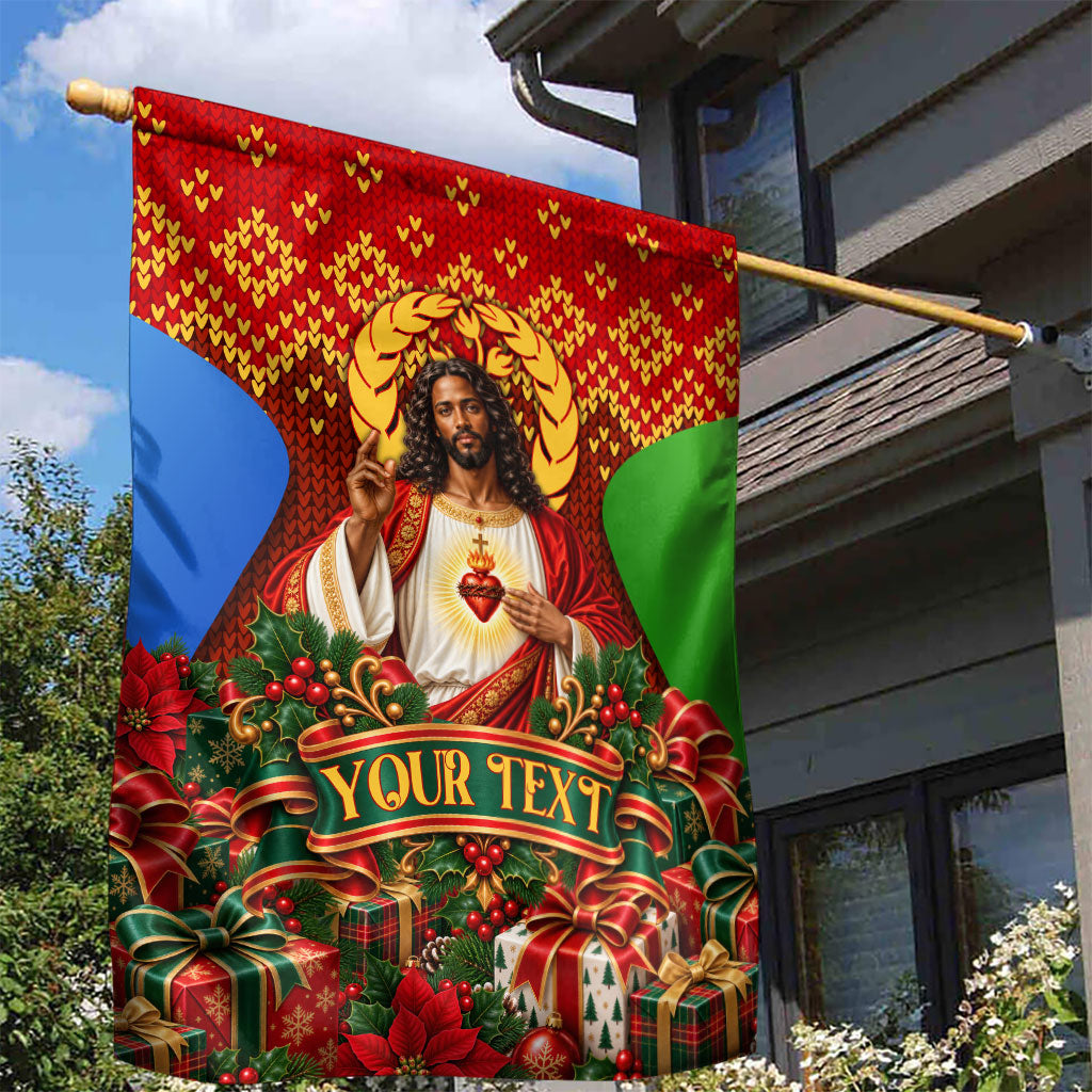 Personalized Eritrea Jesus Christmas Garden Flag Camel Emblem Ugly Pattern Festive Holiday