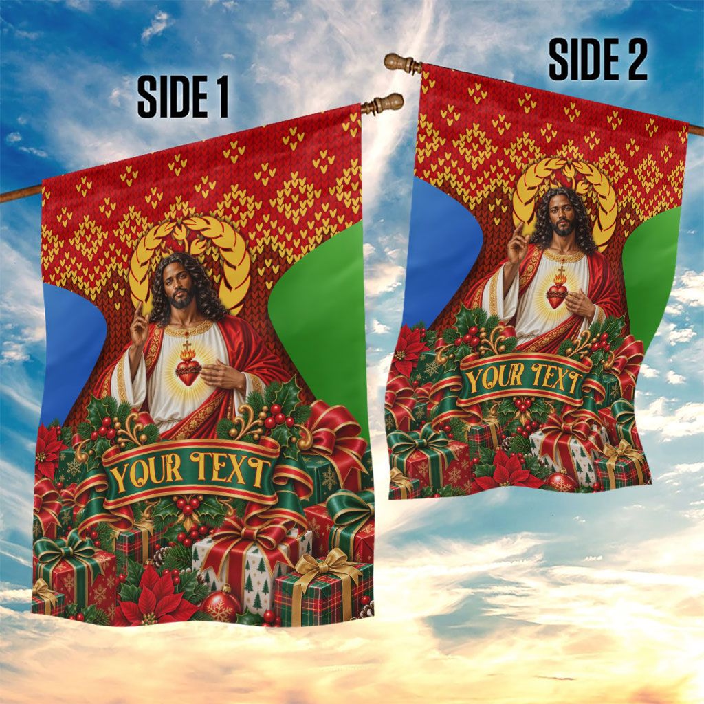 Personalized Eritrea Jesus Christmas Garden Flag Camel Emblem Ugly Pattern Festive Holiday