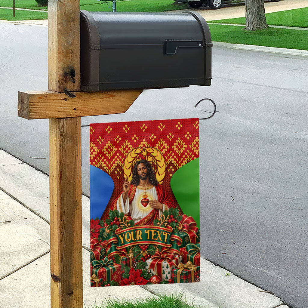 Personalized Eritrea Jesus Christmas Garden Flag Camel Emblem Ugly Pattern Festive Holiday