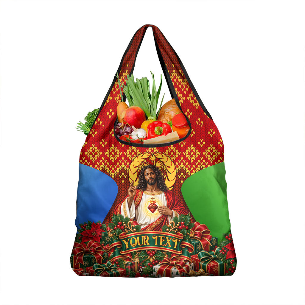 Personalized Eritrea Jesus Christmas Grocery Bag Camel Emblem Ugly ...
