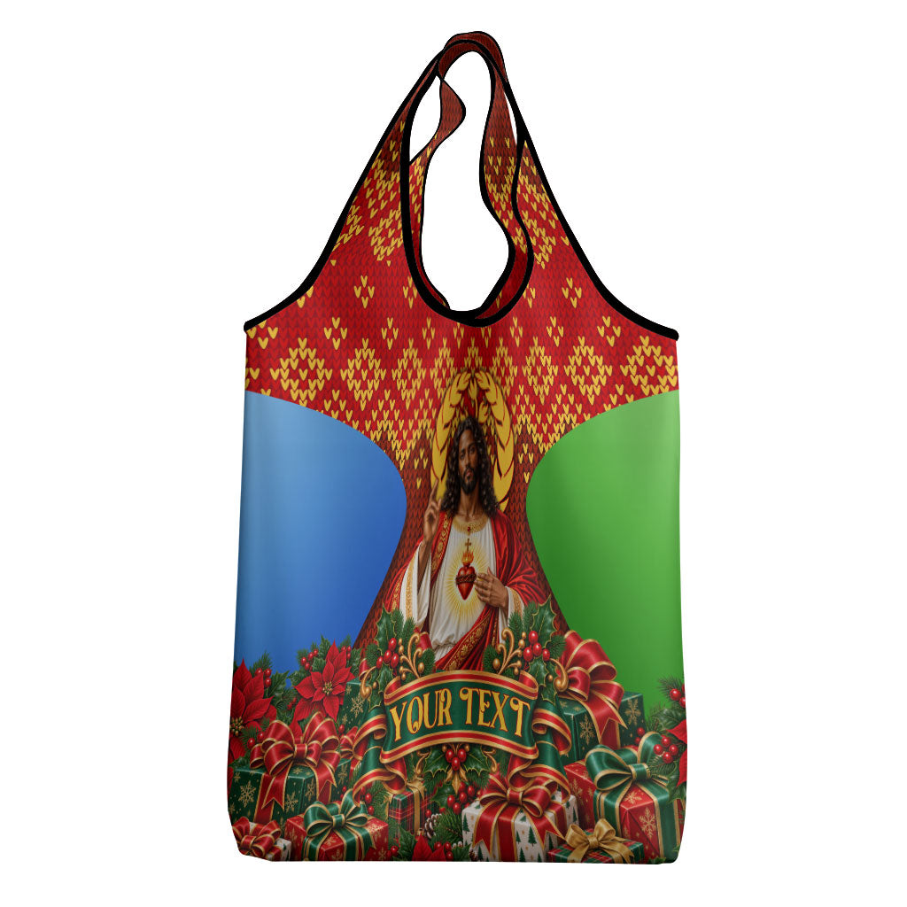 Personalized Eritrea Jesus Christmas Grocery Bag Camel Emblem Ugly ...