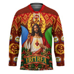 Personalized Eritrea Jesus Christmas Hockey Jersey Camel Emblem Ugly Pattern Festive Holiday
